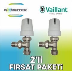 Vaillant Köşe Pex Termostatik Radyatör Vanası VAI-TP1 (2'li Paket)